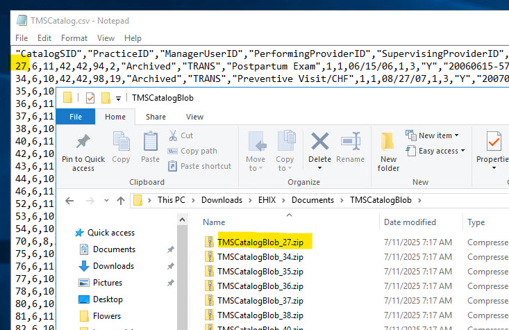 tmscatalogblob example